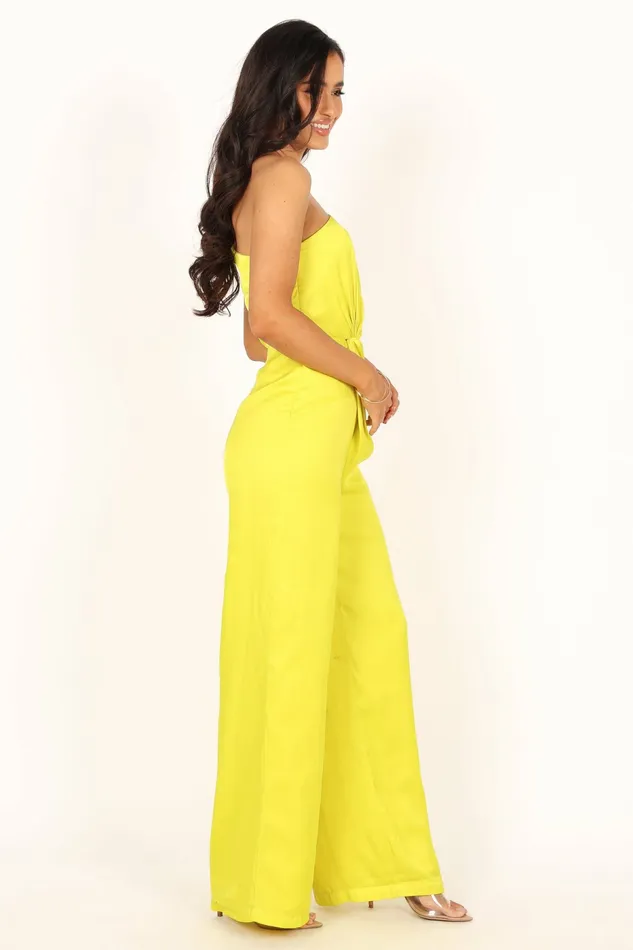 Jumpsuits and Rompers Women Petal and Pup Isabel One Shoulder Jumpsuit Lime