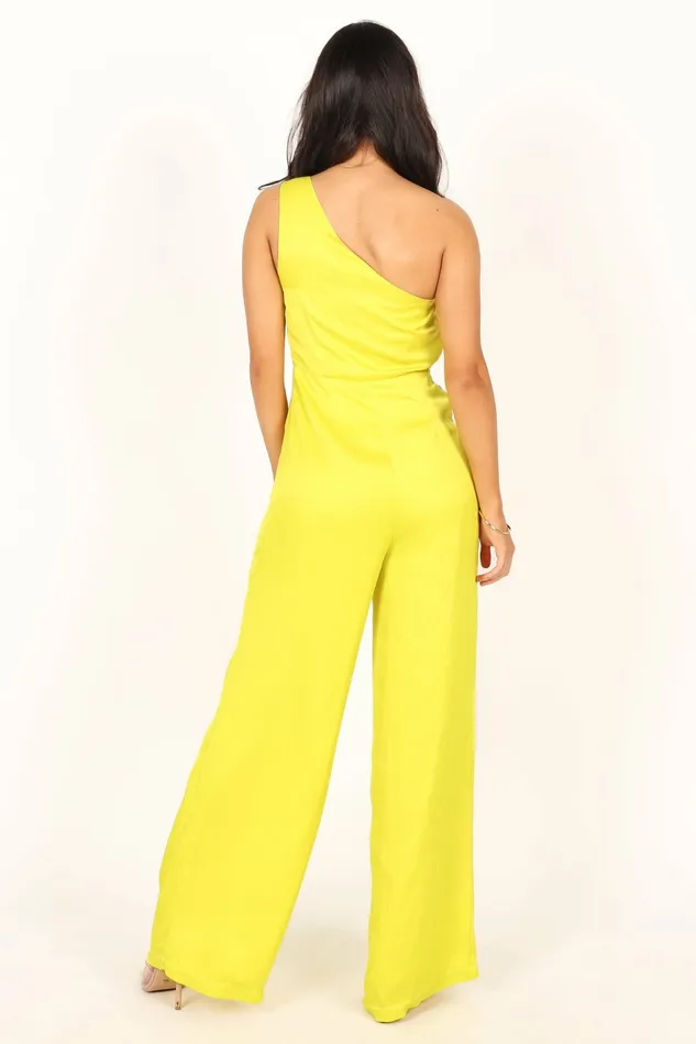 Jumpsuits and Rompers Women Petal and Pup Isabel One Shoulder Jumpsuit Lime