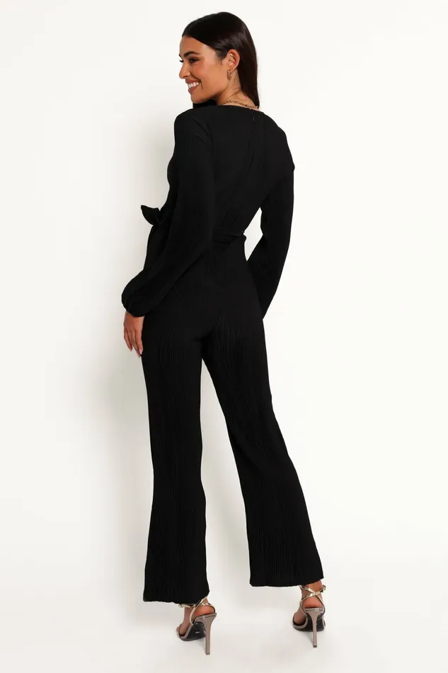 Jumpsuits and Rompers Women Solange Plisse Jumpsuit Black Petal and Pup