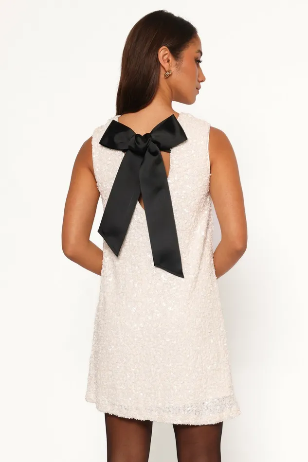 Kezie Sequin Mini Dress Cream Dresses Petal and Pup Women