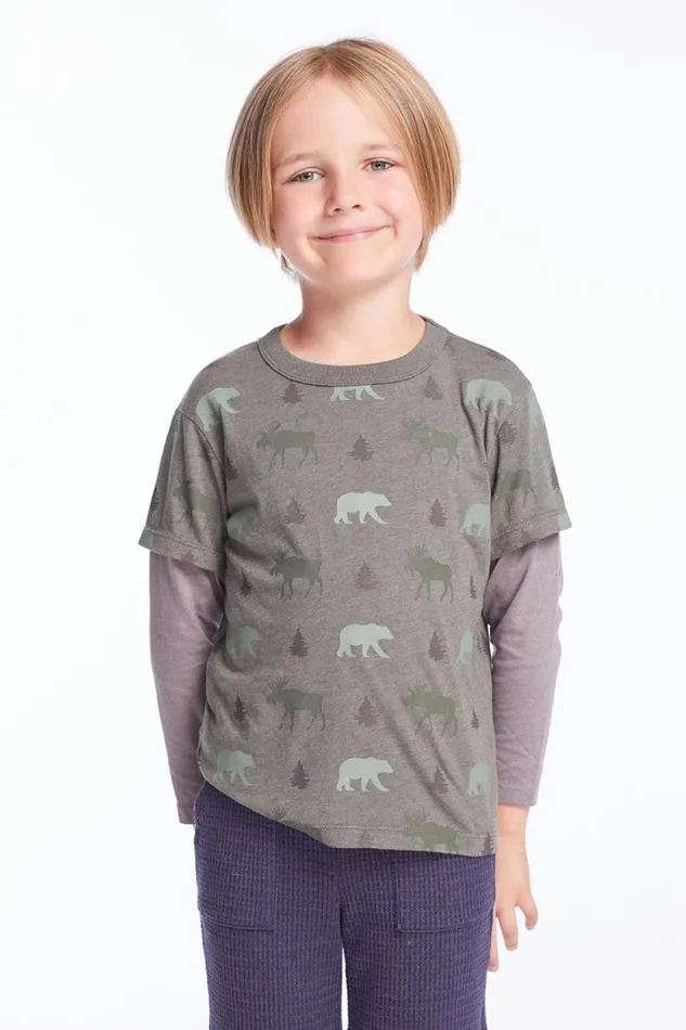 Kids Chaser Brand Boys Bear and Moose Boys Long Sleeve