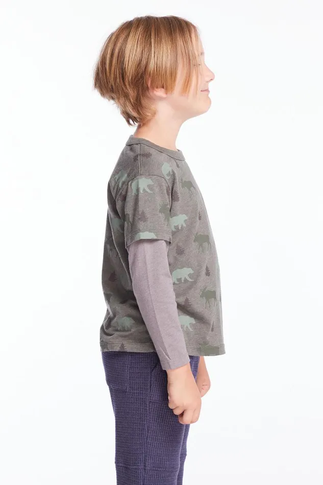 Kids Chaser Brand Boys Bear and Moose Boys Long Sleeve