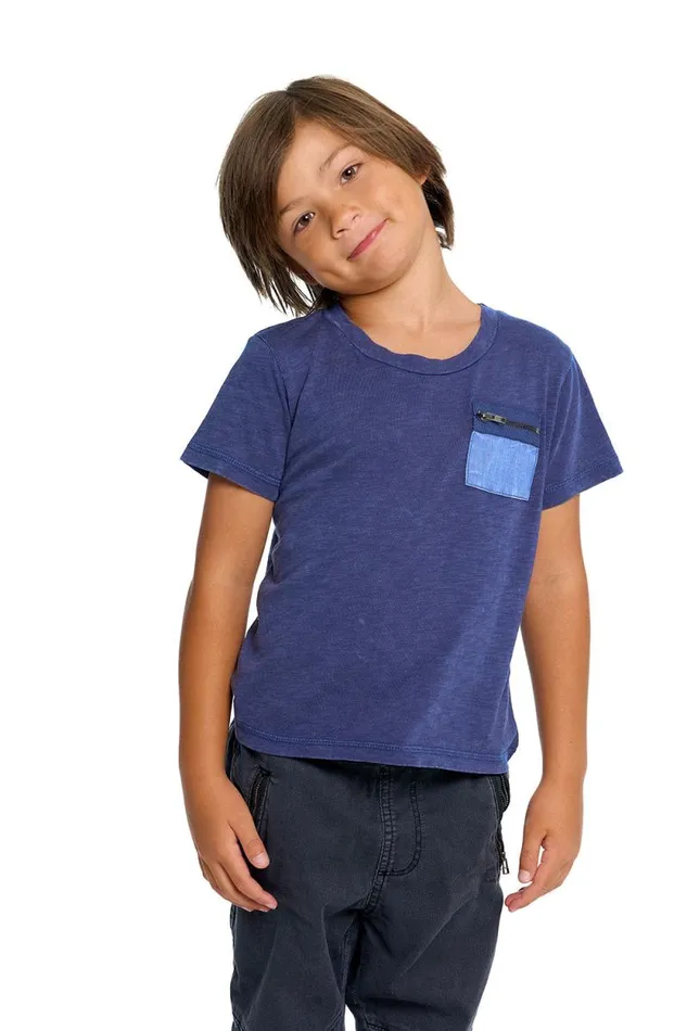 Kids Chaser Brand Boys Boys Gauze Jersey Zip Pocket Short Sleeve Tee 8211 DO NOT SELL