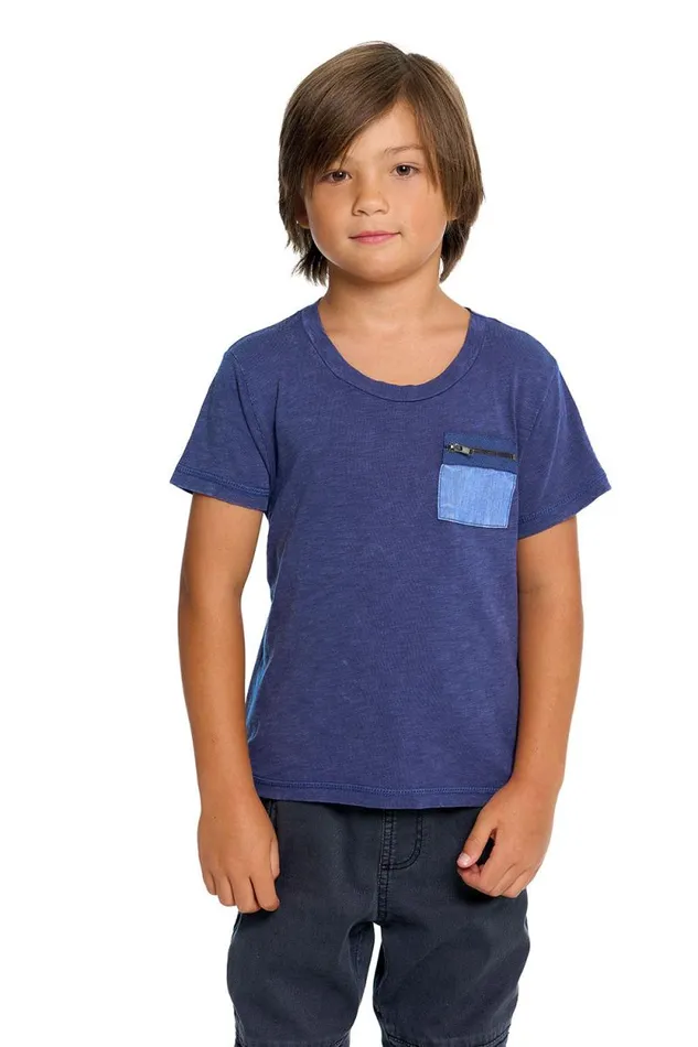Kids Chaser Brand Boys Boys Gauze Jersey Zip Pocket Short Sleeve Tee 8211 DO NOT SELL