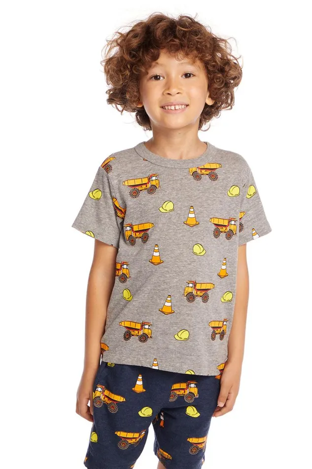 Kids Chaser Brand Boys Construction Zone Boys Crew Neck Tee