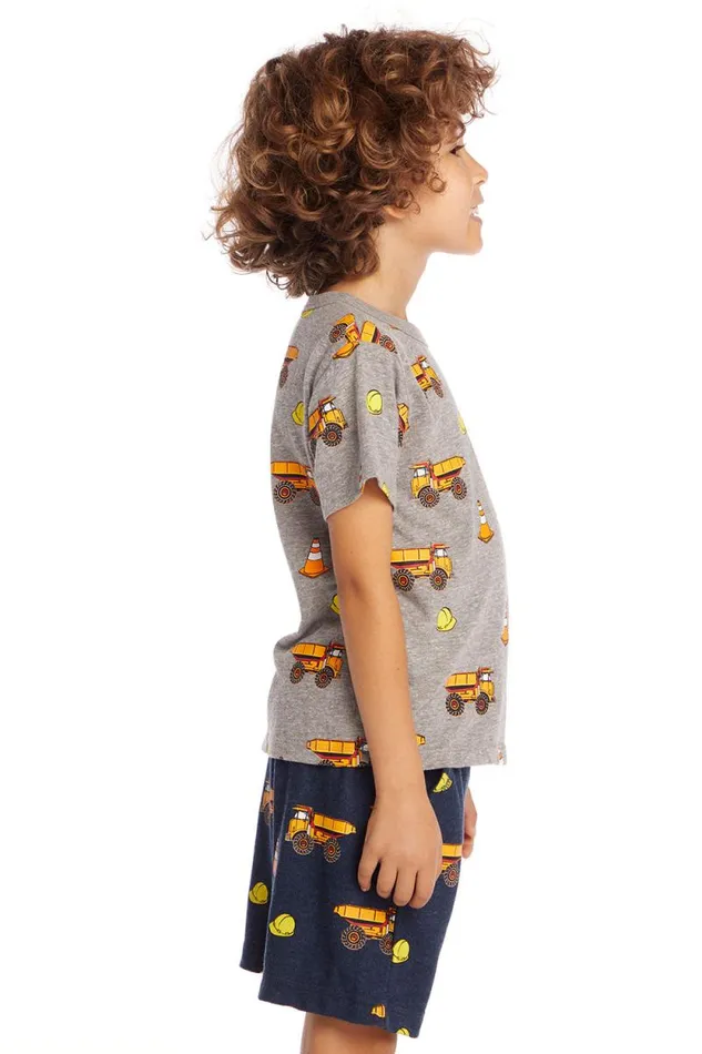 Kids Chaser Brand Boys Construction Zone Boys Crew Neck Tee