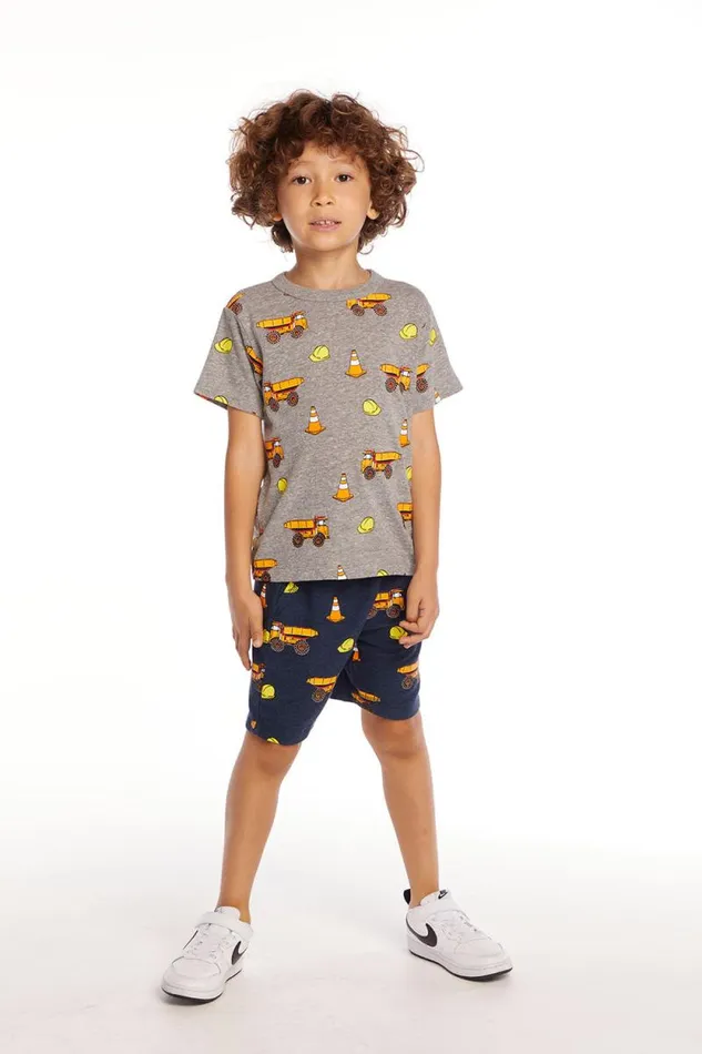 Kids Chaser Brand Boys Construction Zone Boys Crew Neck Tee