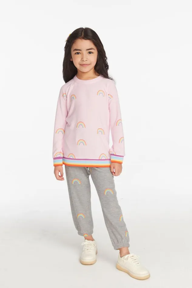 Kids Chaser Brand Girls All Over Rainbow Pant