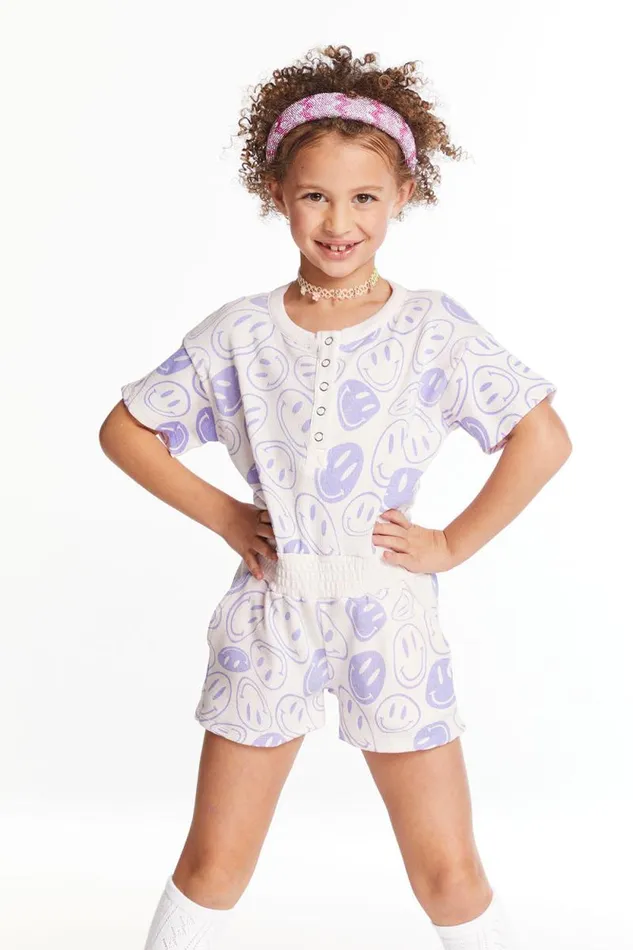 Kids Chaser Brand Girls All Over Smiles Girls Romper