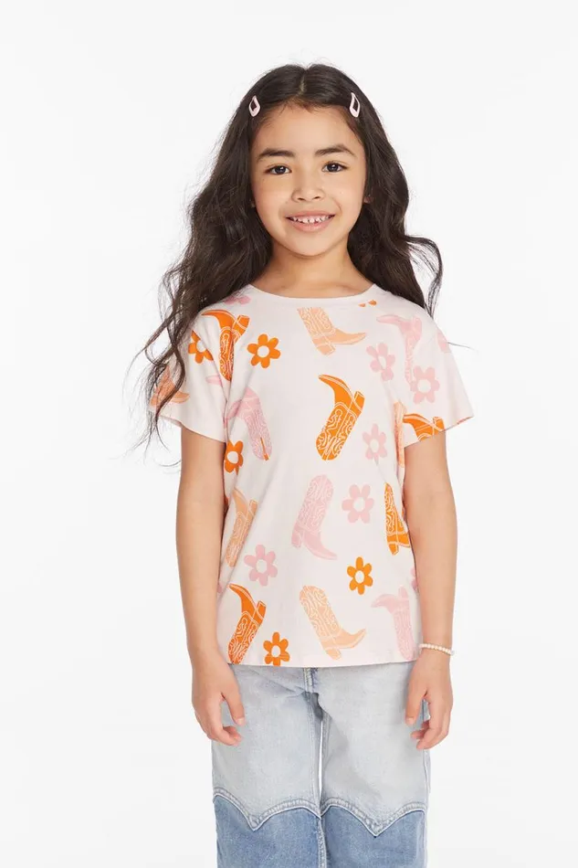 Kids Chaser Brand Girls Cowgirl Boots Girls Tee