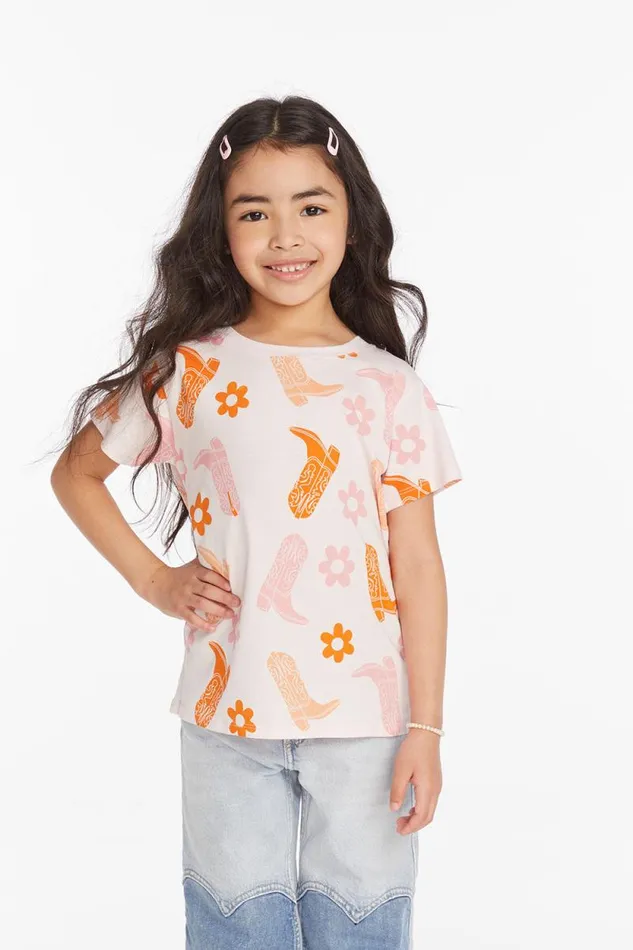 Kids Chaser Brand Girls Cowgirl Boots Girls Tee