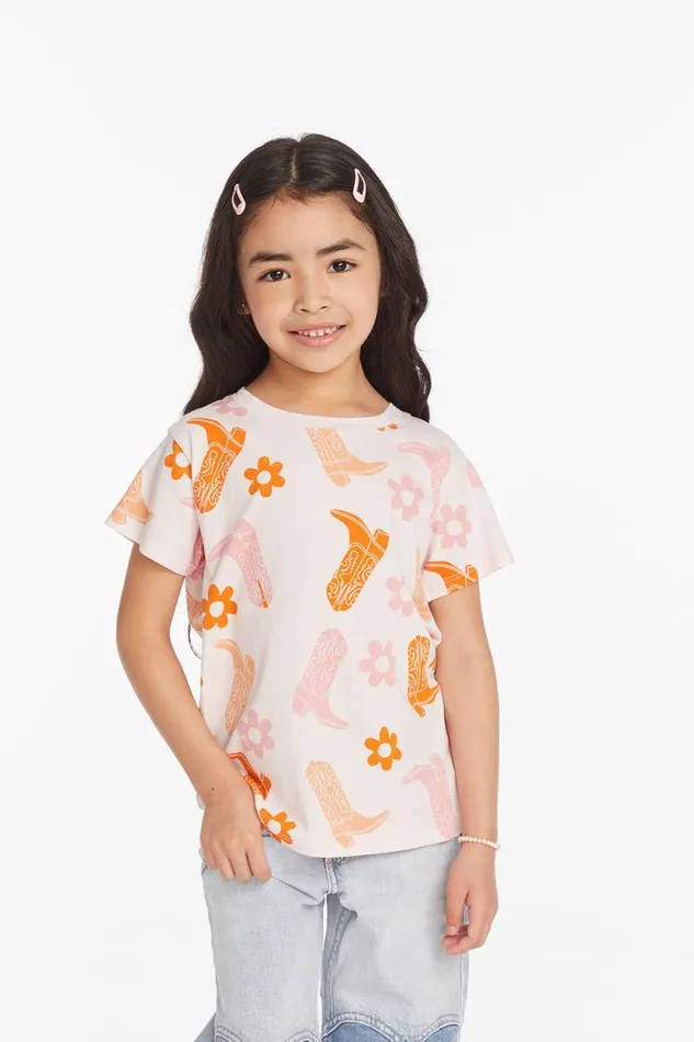 Kids Chaser Brand Girls Cowgirl Boots Girls Tee