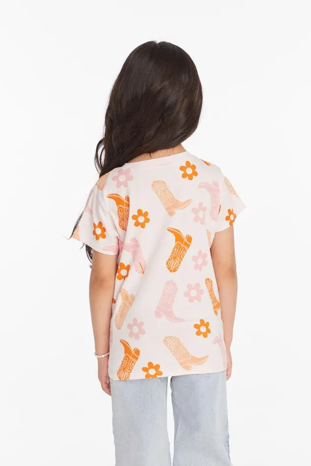 Kids Chaser Brand Girls Cowgirl Boots Girls Tee
