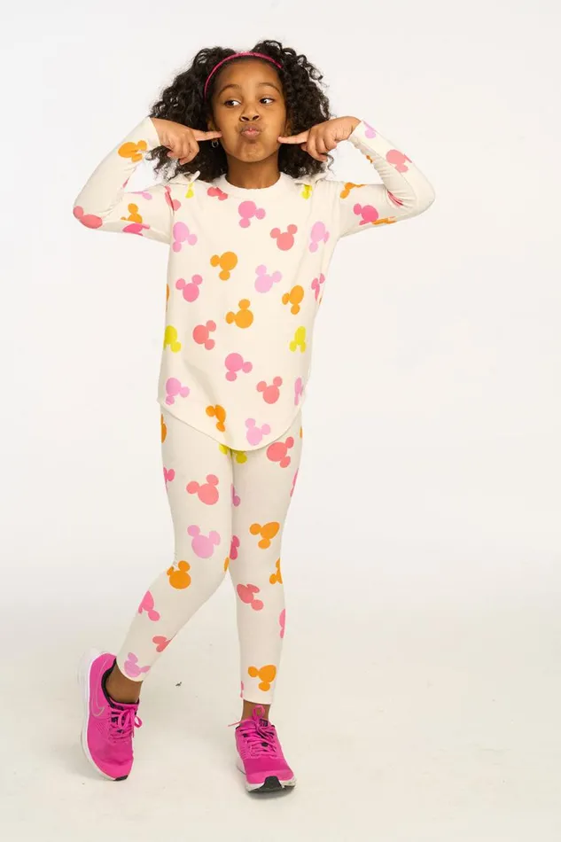 Kids Chaser Brand Girls Disney Mickey Mouse 034All Over Icons034 Leggings