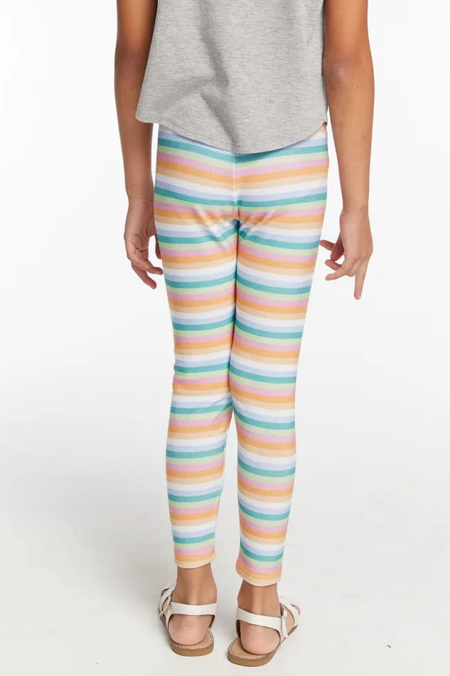 Kids Chaser Brand Girls Girls Cozy Knit Sunshine Stripe Classic Slim Legging