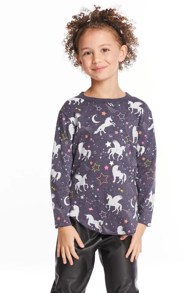 Kids Chaser Brand Girls Unicorn Dreams Girls Long Sleeve Pullover