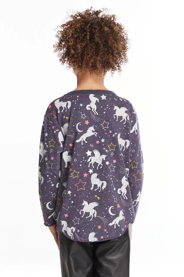 Kids Chaser Brand Girls Unicorn Dreams Girls Long Sleeve Pullover