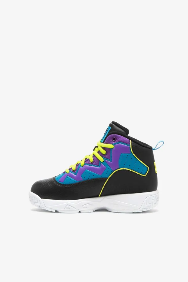 Kids Fila MB Big Mb Black Safety Yellow Electric Purple Kids Fila MB Big Mb Black Safety Yellow Electric Purple