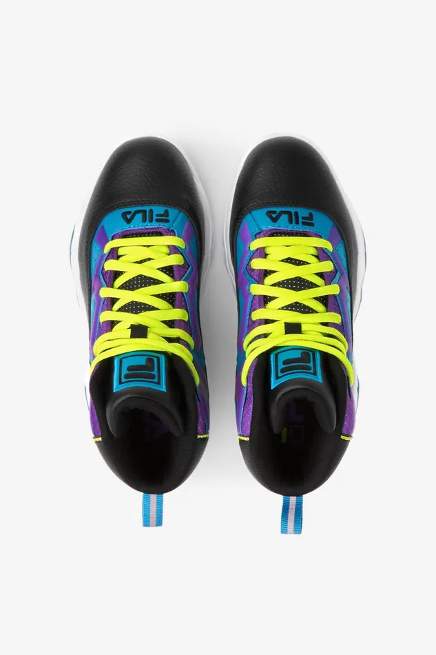 Kids Fila MB Big Mb Black Safety Yellow Electric Purple Kids Fila MB Big Mb Black Safety Yellow Electric Purple