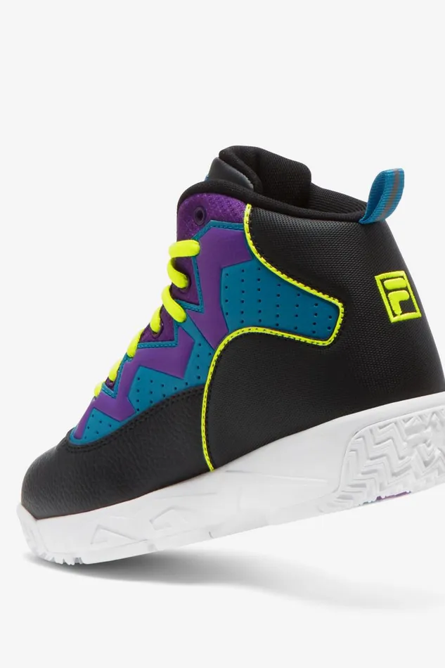 Kids Fila MB Big Mb Black Safety Yellow Electric Purple Kids Fila MB Big Mb Black Safety Yellow Electric Purple