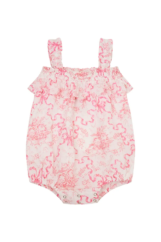 Kids LoveShackFancy Baby Baby Nadiana Floral Pinafore Bubblegum Blast