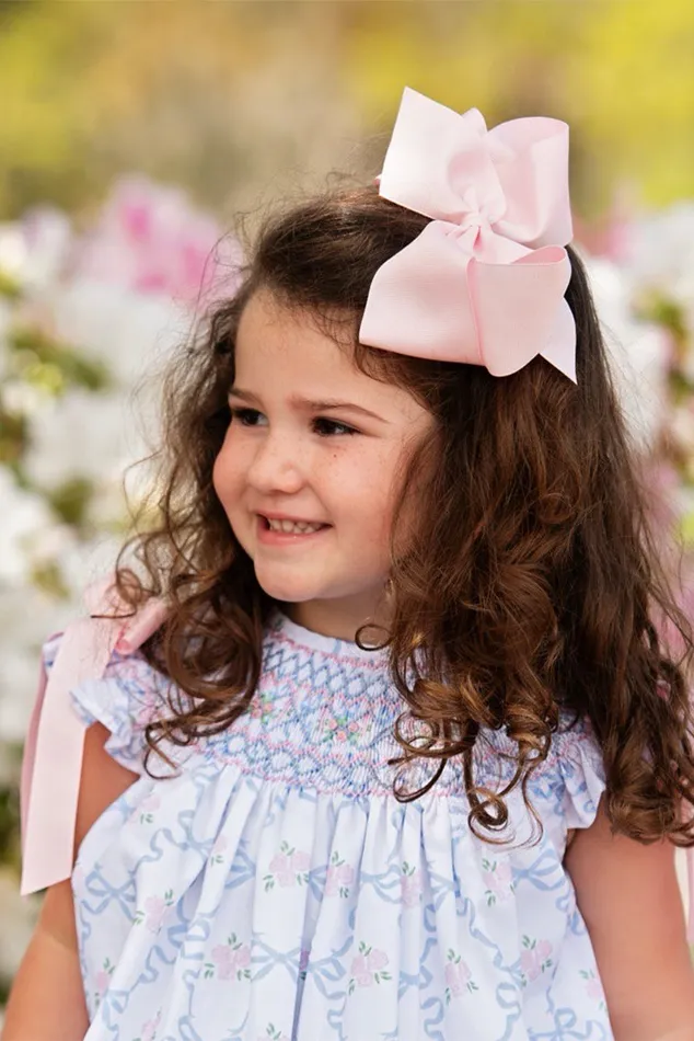Kids LoveShackFancy Girls Cecil and Lou Girls Pink And Blue Bouquet Ribbon Smoked Dress Blue Kids LoveShackFancy Girls Cecil and Lou Girls Pink And Blue Bouquet Ribbon Smoked Dress Blue