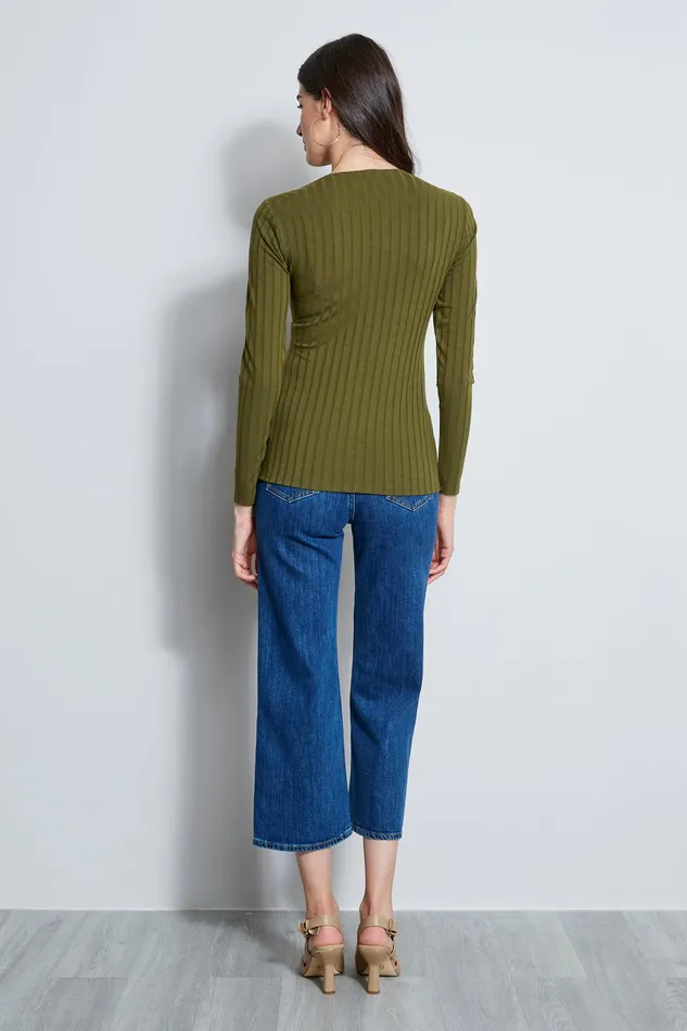 Knits and Sweaters Women Elie Tahari Rib Twist Knot Knit MOSS