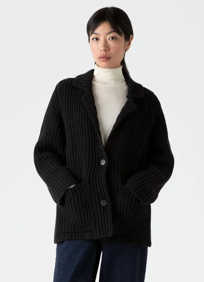 Knitted Cardigan Coffee Twist Women SUNSPEL Knitwear