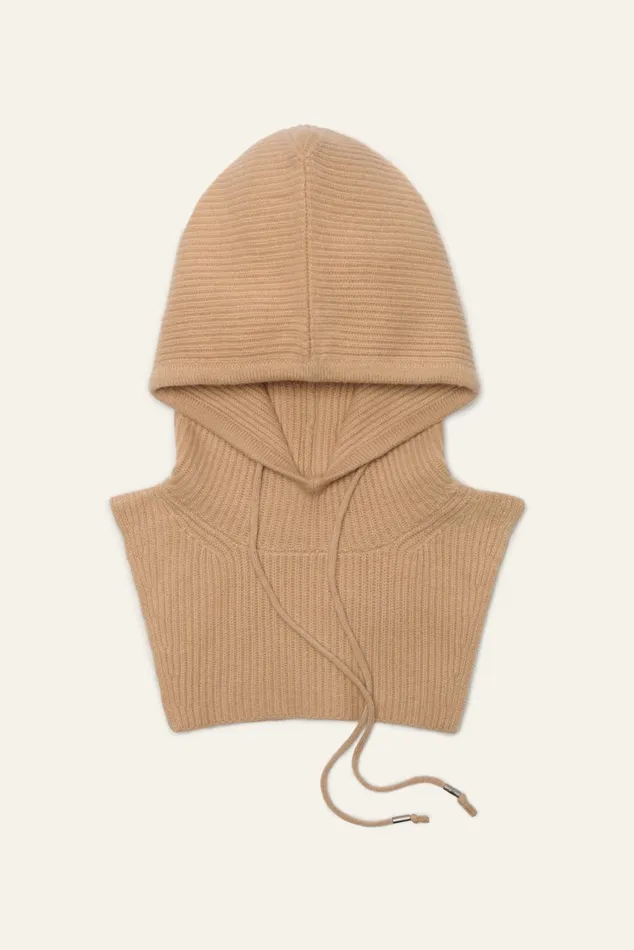 Knitted Hood Cadetto Black Women Baandsh Scarves and Beanies