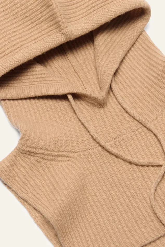 Knitted Hood Cadetto Black Women Baandsh Scarves and Beanies
