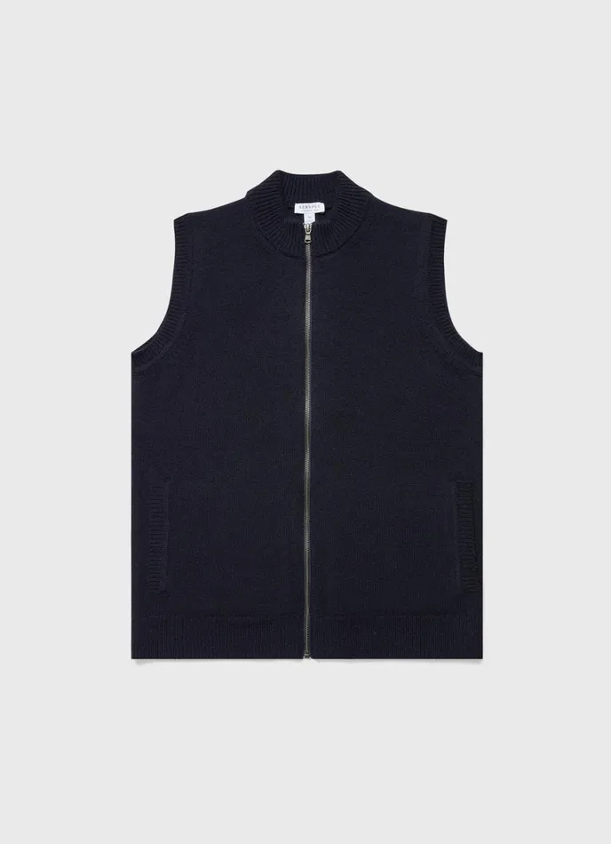 Knitted Vest Navy Men SUNSPEL Knitwear