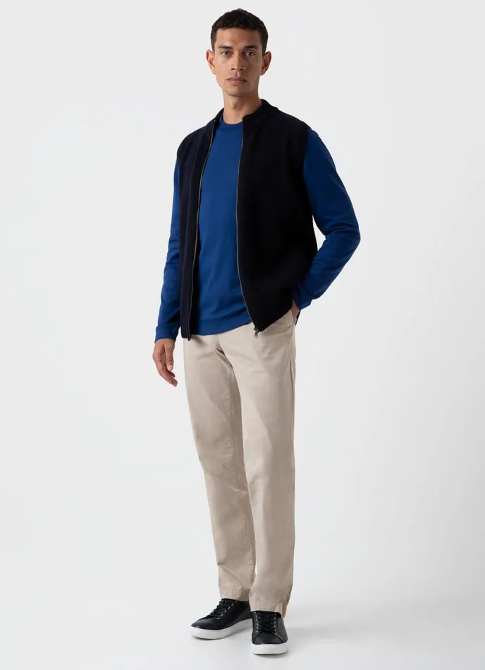 Knitted Vest Navy Men SUNSPEL Knitwear