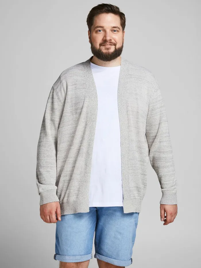 Knitwear JACK and JONES Mens CLASSIC PLUS SIZE CARDIGAN Grey Egret Near Me
