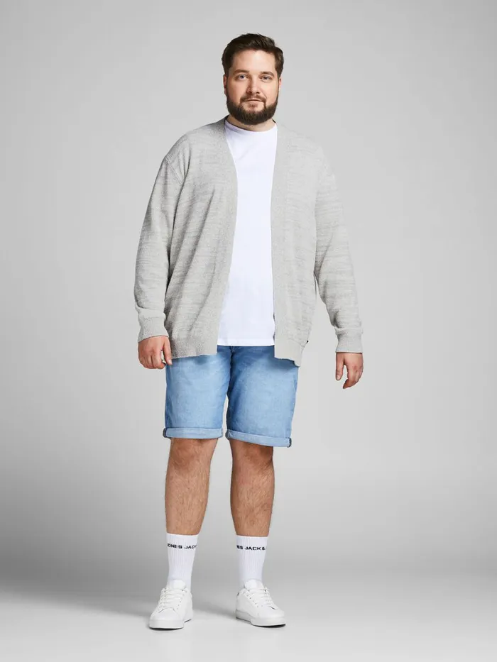 Knitwear JACK and JONES Mens CLASSIC PLUS SIZE CARDIGAN Grey Egret Near Me