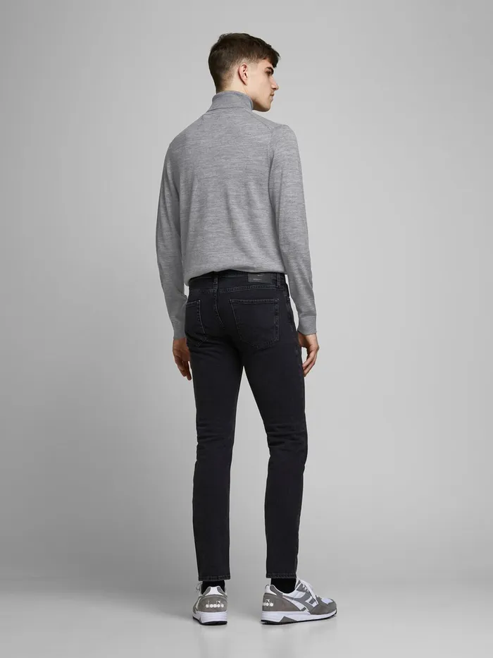 Knitwear JACK and JONES Mens MERINO WOOL TURTLENECK Grey Grey Melange Gift 4 You