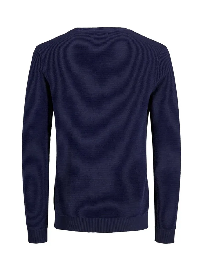 Knitwear JACK and JONES Mens PLAIN KNITTED PULLOVER Blue Maritime Blue Gift for Friend