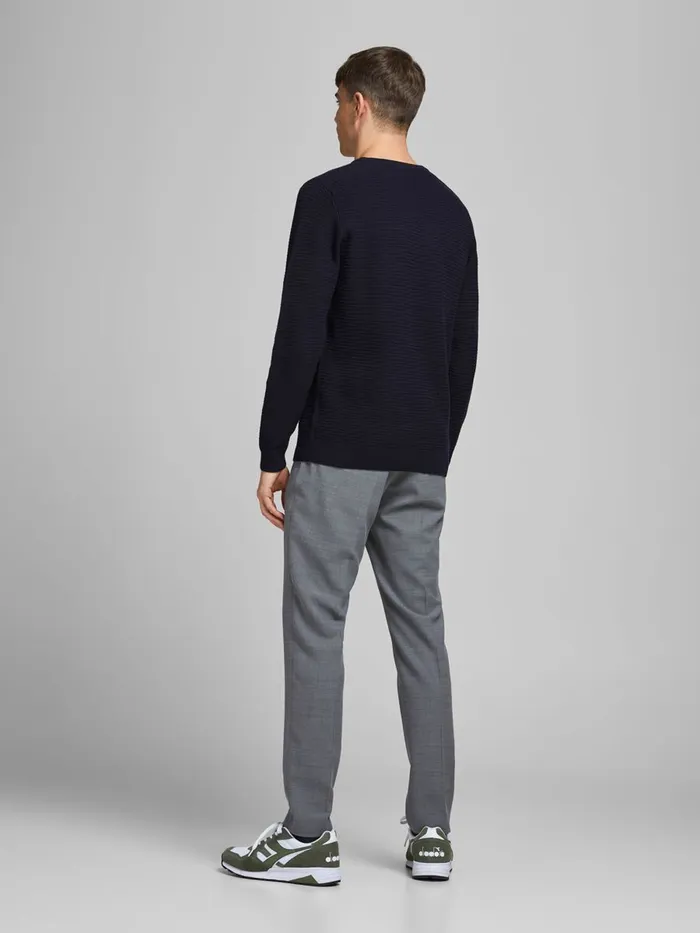 Knitwear JACK and JONES Mens PLAIN KNITTED PULLOVER Blue Maritime Blue On Sale