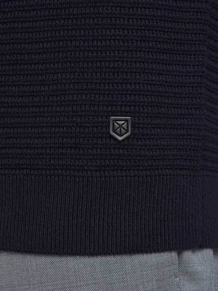 Knitwear JACK and JONES Mens PLAIN KNITTED PULLOVER Blue Maritime Blue On Sale