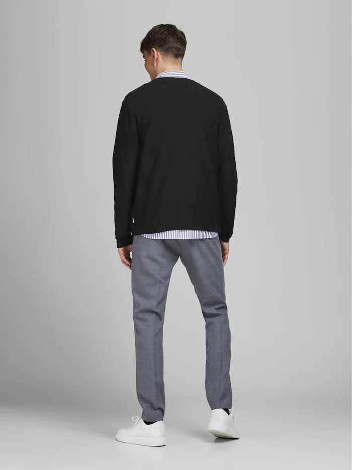 Knitwear JACK and JONES Mens VNECK KNITTED CARDIGAN Black Black Gift for Friend