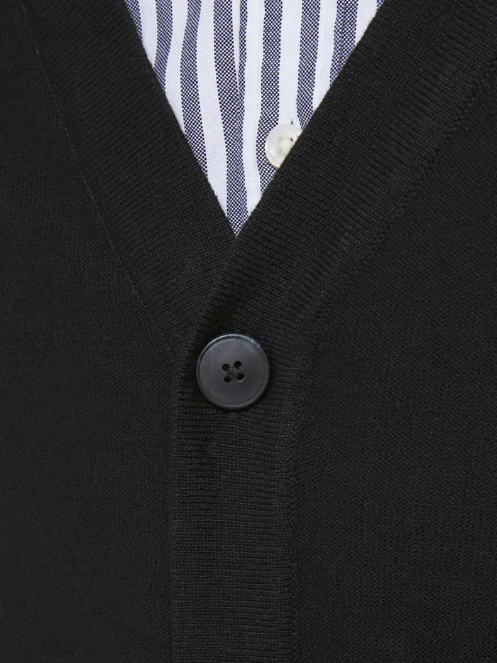 Knitwear JACK and JONES Mens VNECK KNITTED CARDIGAN Black Black Gift for Friend