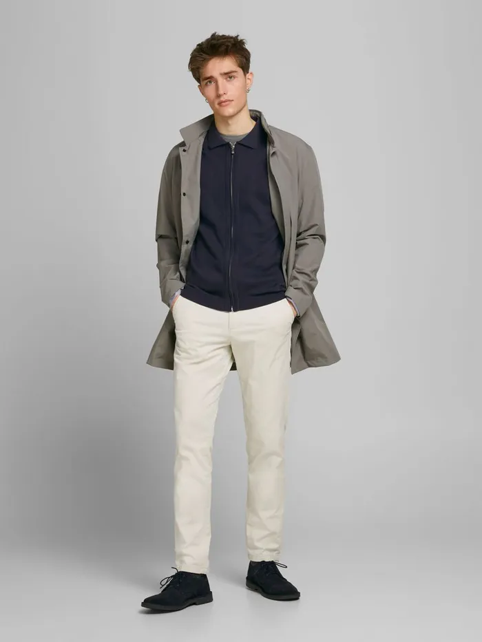 Knitwear JACK and JONES Mens ZIP CARDIGAN POLO SHIRT Blue New Navy Online