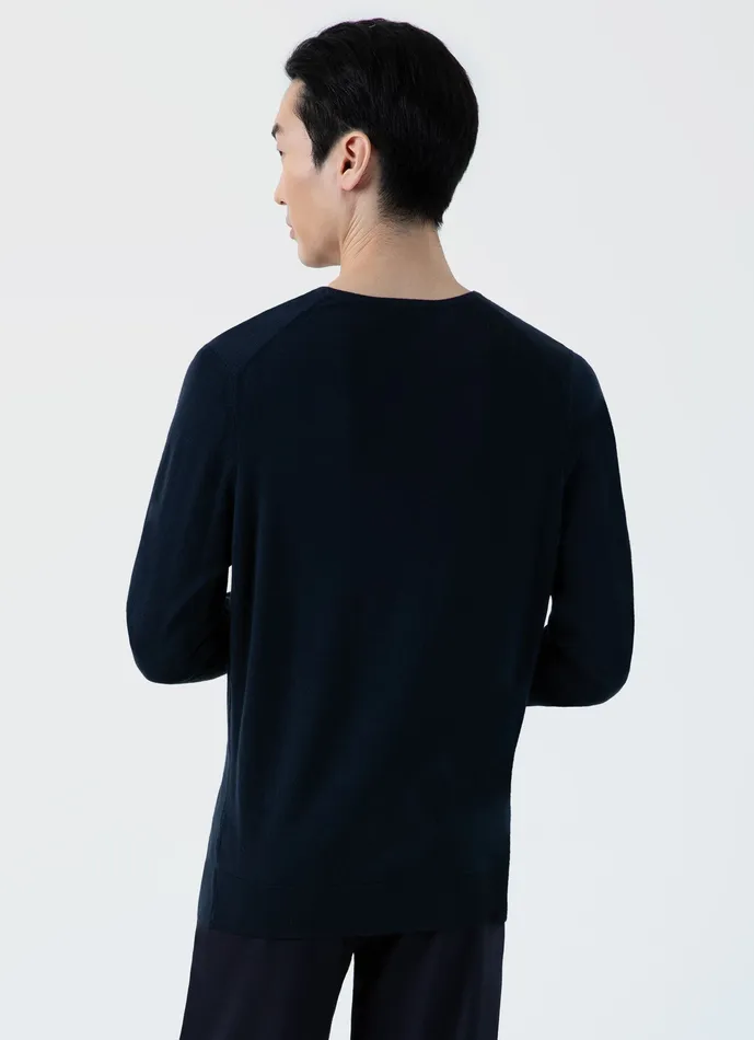 Knitwear Men ussunspel ExtraFine Merino Vneck Light Navy Knitwear Men ussunspel ExtraFine Merino Vneck Light Navy