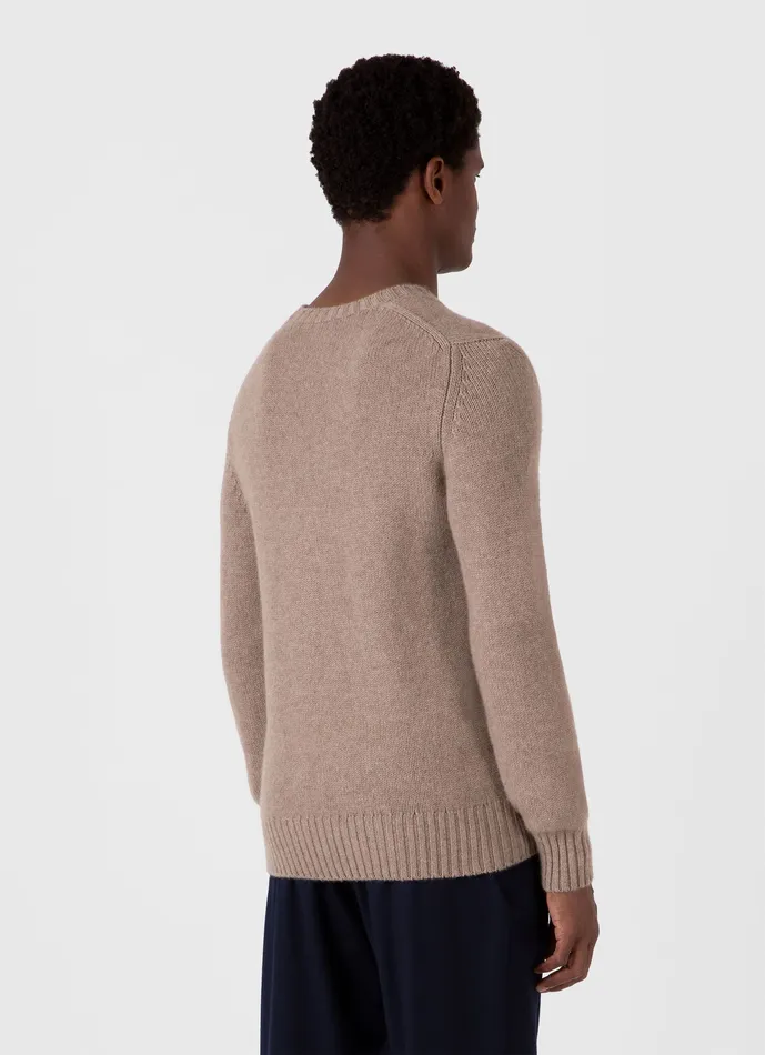 Knitwear ussunspel Men Roxburgh Cashmere Jumper Natural Brown Knitwear ussunspel Men Roxburgh Cashmere Jumper Natural Brown