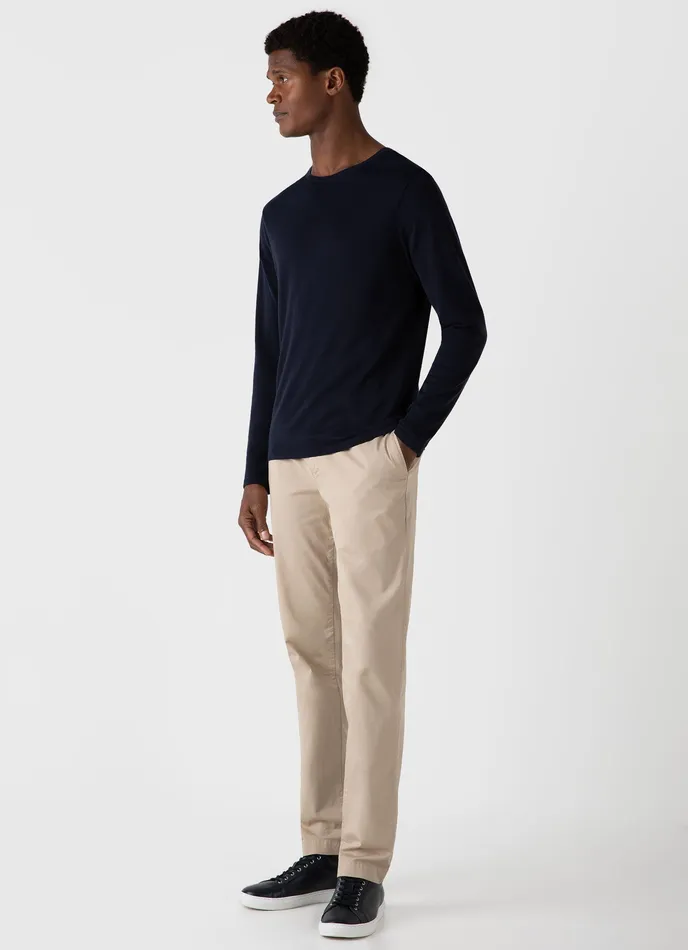 Knitwear ussunspel Men Sea Island Cotton Crew Neck Jumper Light Navy Knitwear ussunspel Men Sea Island Cotton Crew Neck Jumper Light Navy