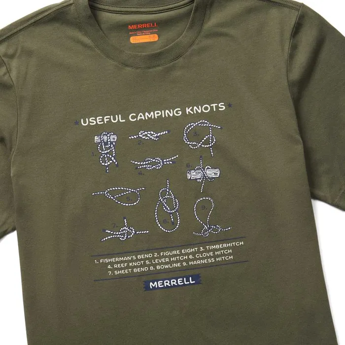 Know Your Knots Short Sleeve Tee Dusty Olive Men Merrell Tops Know Your Knots Short Sleeve Tee Dusty Olive Men Merrell Tops