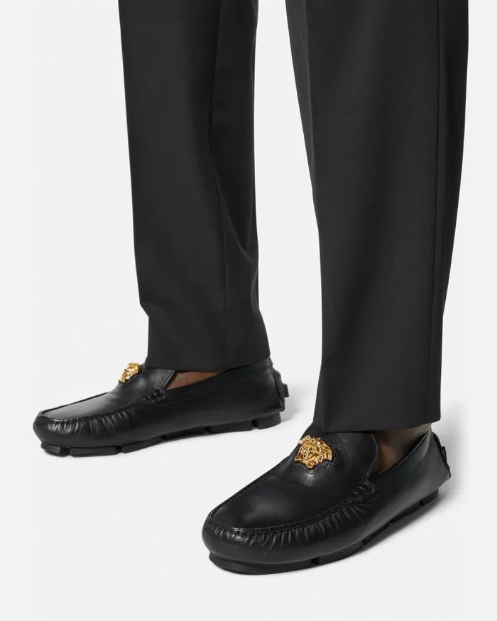 La Medusa Driver Shoes Blackgold Men Versace Drivers