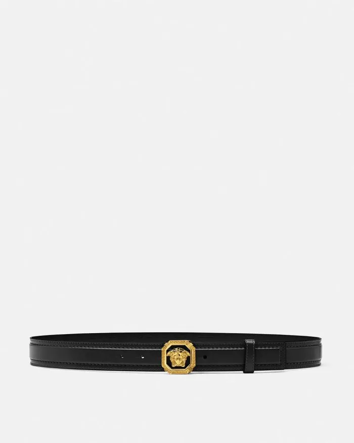 La Medusa Leather Belt 35 Cm Blackgold Men Versace Belts