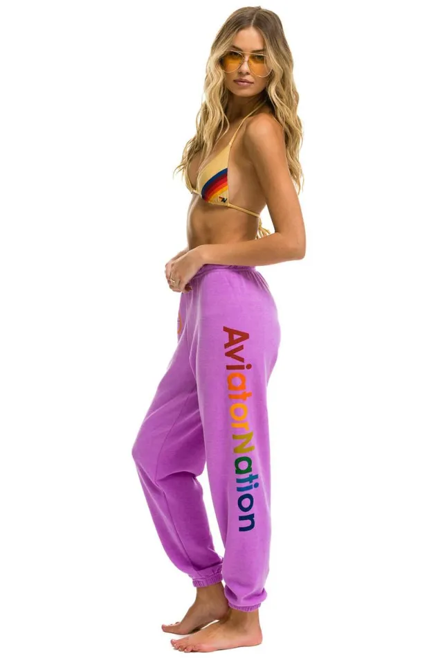 Laguna Beach Sweatpants 8211 Neon Purple Women Aviator Nation Sweatpants