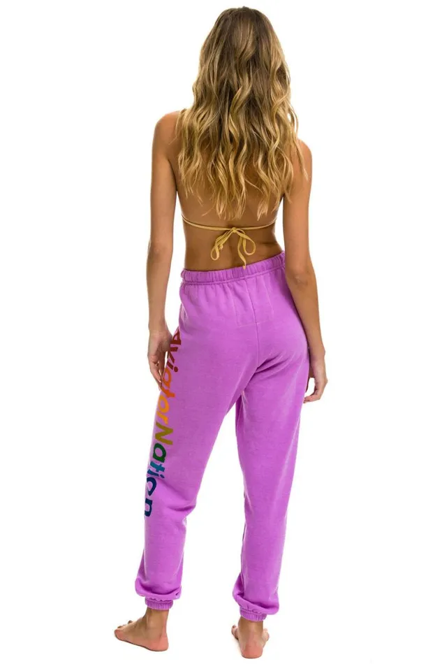 Laguna Beach Sweatpants 8211 Neon Purple Women Aviator Nation Sweatpants