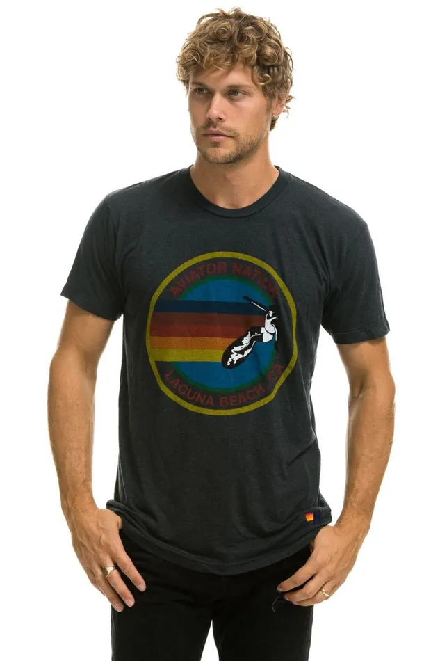 Laguna Beach Tee 8211 Charcoal WomenMen Aviator Nation Tees